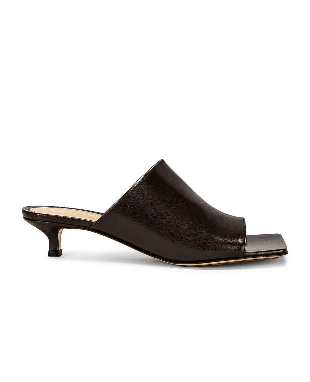 Bottega Veneta Stretch Mules Lambskin Leather Brown Kitten Heels 40 mm 9.5 39.5